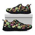Fresh Vegetable Pattern Print Black Running Shoes