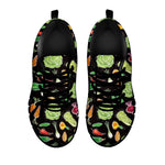 Fresh Vegetable Pattern Print Black Sneakers