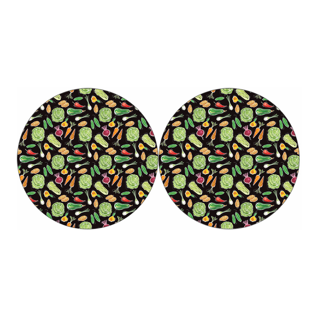 Fresh Vegetable Pattern Print Car Coasters