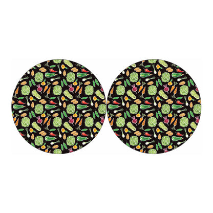 Fresh Vegetable Pattern Print Car Coasters