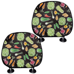 Fresh Vegetable Pattern Print Car Headrest Covers