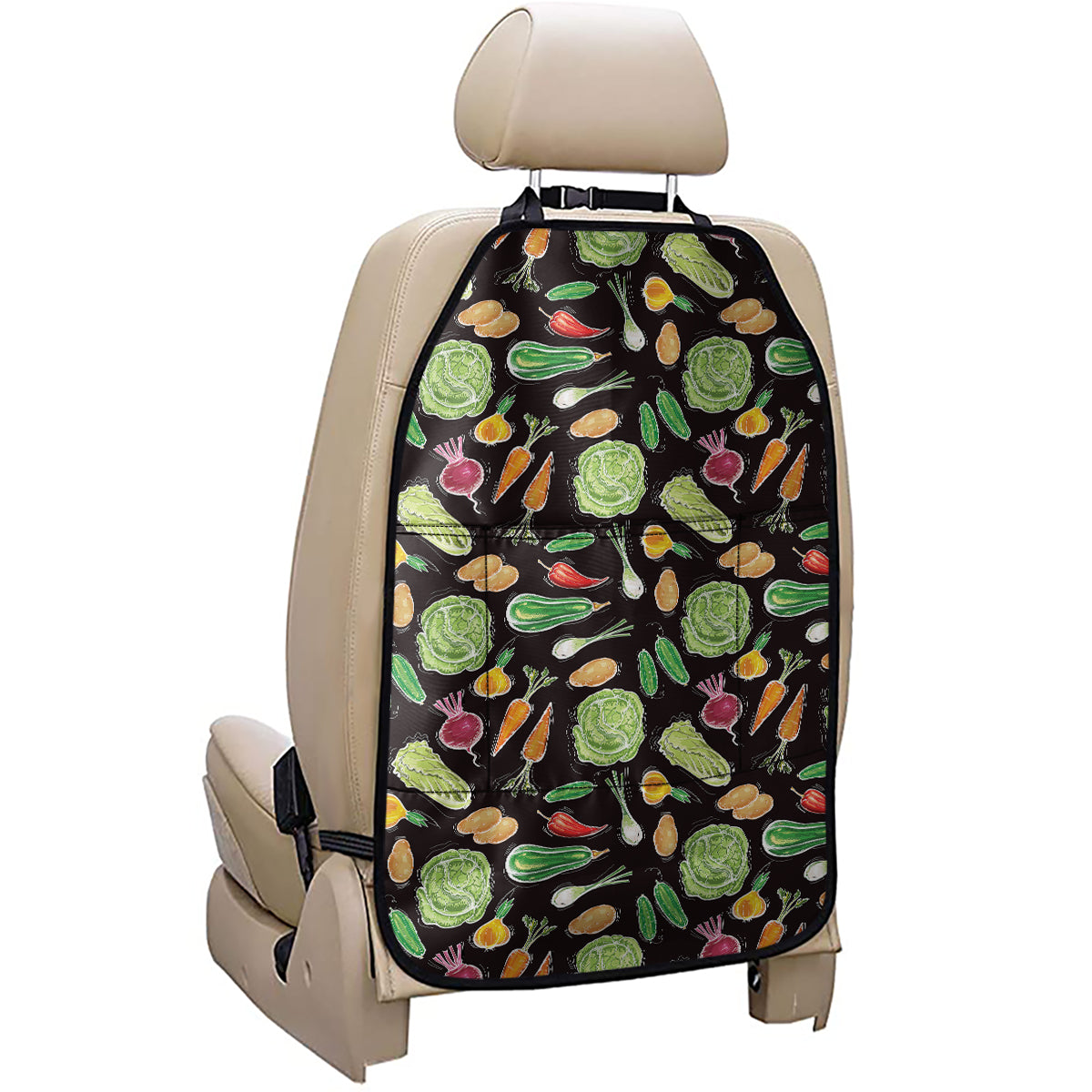 Fresh Vegetable Pattern Print Car Seat Organizers