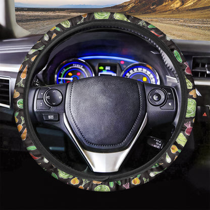 Fresh Vegetable Pattern Print Car Steering Wheel Cover
