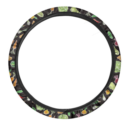 Fresh Vegetable Pattern Print Car Steering Wheel Cover
