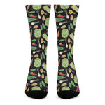 Fresh Vegetable Pattern Print Crew Socks