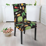 Fresh Vegetable Pattern Print Dining Chair Slipcover