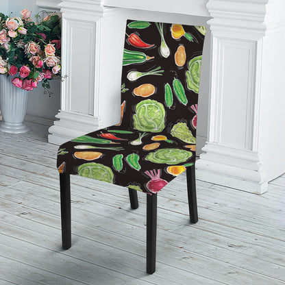 Fresh Vegetable Pattern Print Dining Chair Slipcover