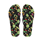Fresh Vegetable Pattern Print Flip Flops