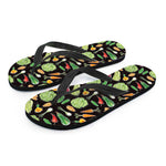 Fresh Vegetable Pattern Print Flip Flops