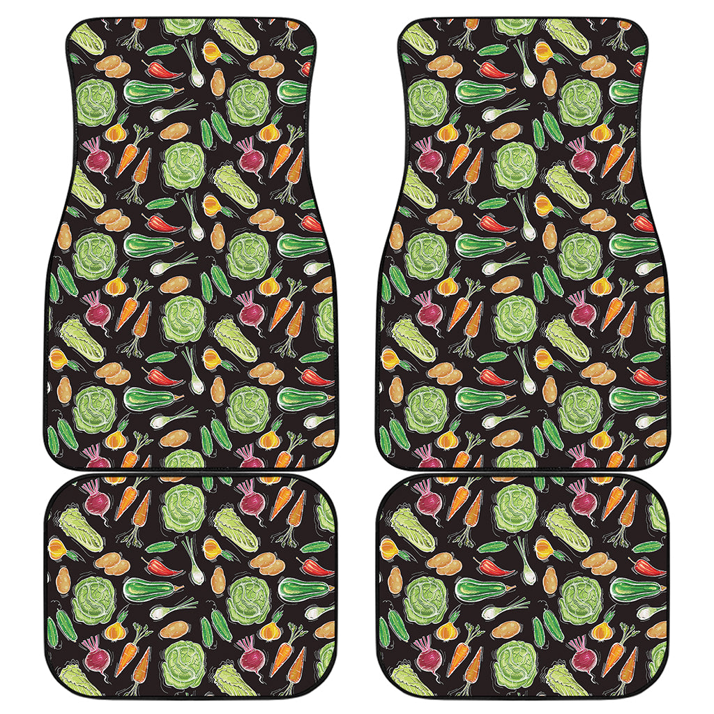 Fresh Vegetable Pattern Print Front and Back Car Floor Mats
