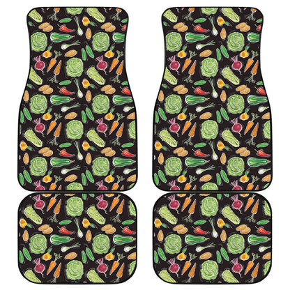 Fresh Vegetable Pattern Print Front and Back Car Floor Mats