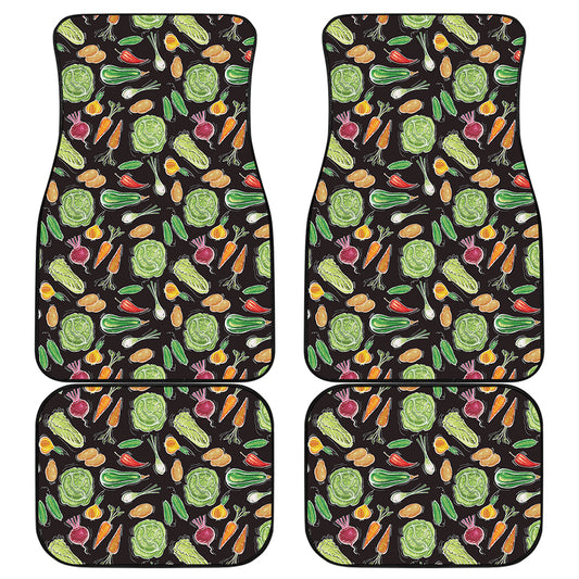 Fresh Vegetable Pattern Print Front and Back Car Floor Mats
