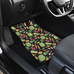 Fresh Vegetable Pattern Print Front and Back Car Floor Mats