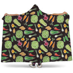 Fresh Vegetable Pattern Print Hooded Blanket