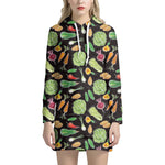 Fresh Vegetable Pattern Print Hoodie Dress