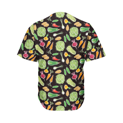 Fresh Vegetable Pattern Print Men's Baseball Jersey