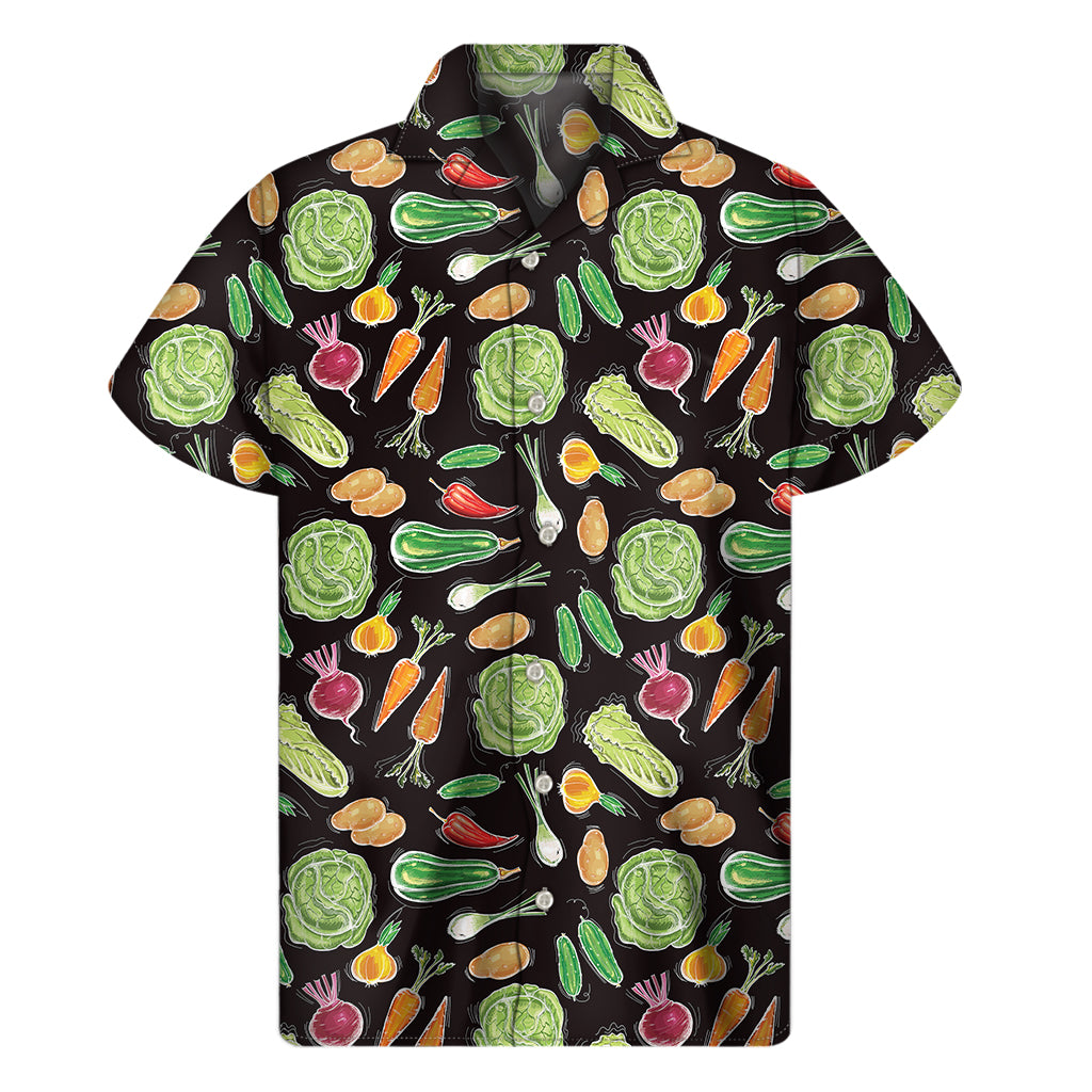 Fresh Vegetable Pattern Print Men's Short Sleeve Shirt