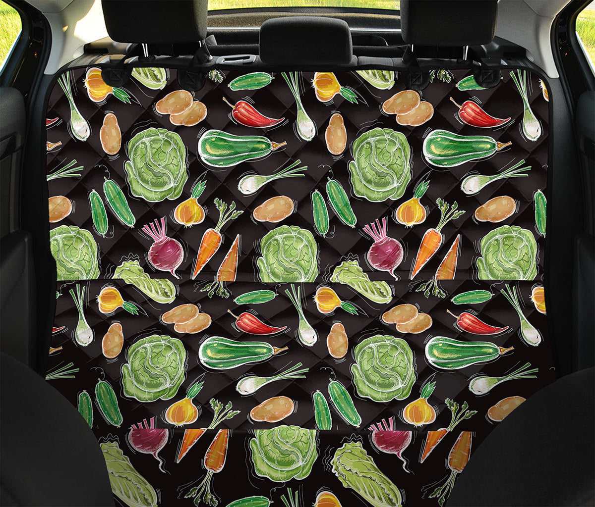 Fresh Vegetable Pattern Print Pet Car Back Seat Cover