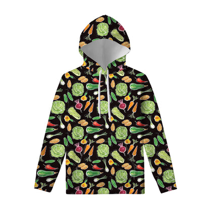 Fresh Vegetable Pattern Print Pullover Hoodie