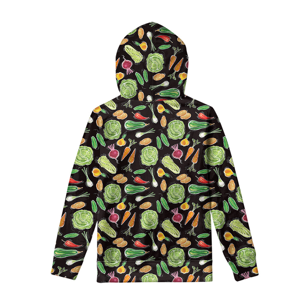Fresh Vegetable Pattern Print Pullover Hoodie