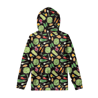 Fresh Vegetable Pattern Print Pullover Hoodie