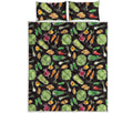 Fresh Vegetable Pattern Print Quilt Bed Set