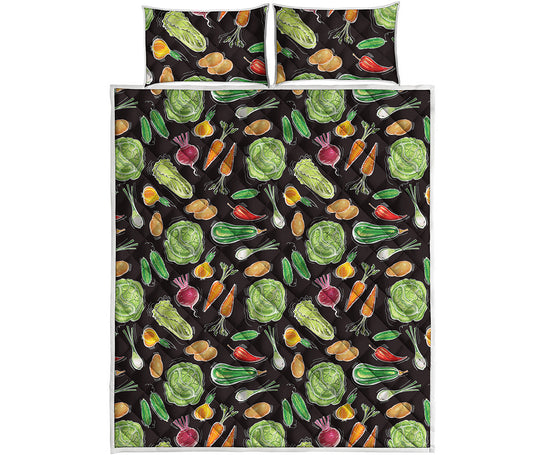 Fresh Vegetable Pattern Print Quilt Bed Set