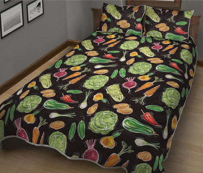 Fresh Vegetable Pattern Print Quilt Bed Set