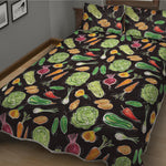 Fresh Vegetable Pattern Print Quilt Bed Set
