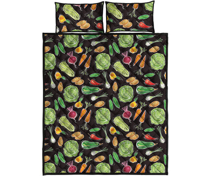 Fresh Vegetable Pattern Print Quilt Bed Set