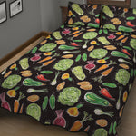 Fresh Vegetable Pattern Print Quilt Bed Set