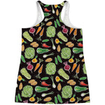 Fresh Vegetable Pattern Print Women's Racerback Tank Top