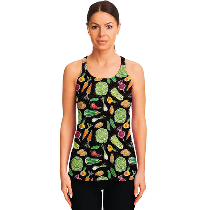 Fresh Vegetable Pattern Print Women's Racerback Tank Top