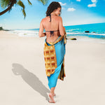 Fresh Waffles Print Beach Sarong Wrap