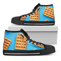 Fresh Waffles Print Black High Top Sneakers
