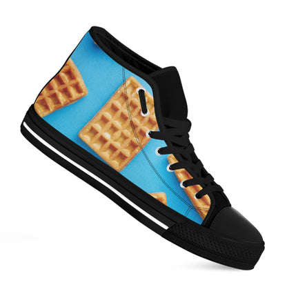 Fresh Waffles Print Black High Top Shoes