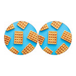 Fresh Waffles Print Car Coasters
