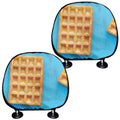 Fresh Waffles Print Car Headrest Covers