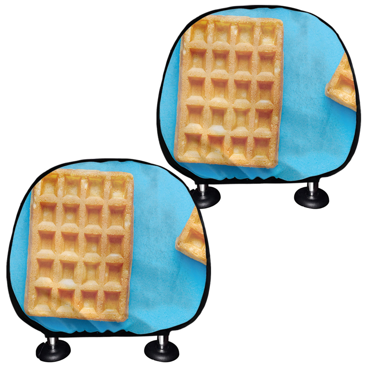 Fresh Waffles Print Car Headrest Covers