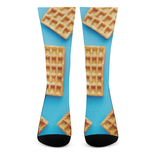 Fresh Waffles Print Crew Socks
