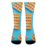 Fresh Waffles Print Crew Socks
