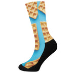 Fresh Waffles Print Crew Socks