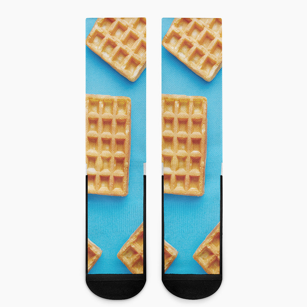Fresh Waffles Print Crew Socks