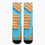 Fresh Waffles Print Crew Socks