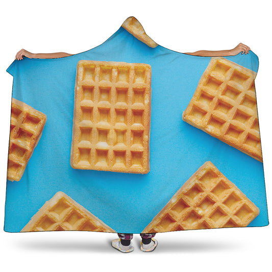 Fresh Waffles Print Hooded Blanket