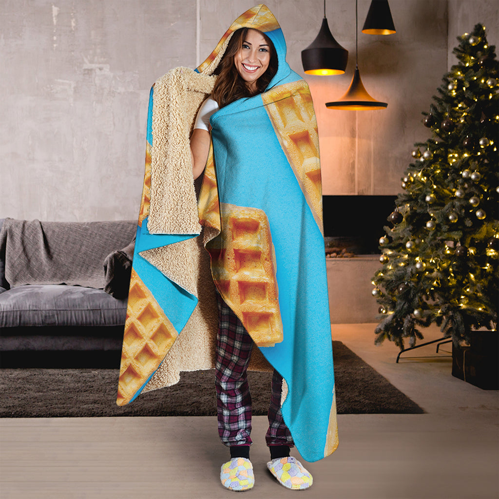 Fresh Waffles Print Hooded Blanket