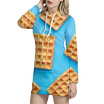 Fresh Waffles Print Hoodie Dress