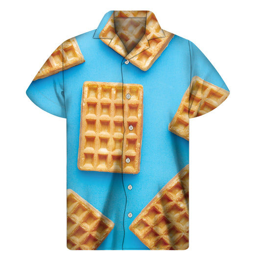 Fresh Waffles Print Men's Short Sleeve Shirt