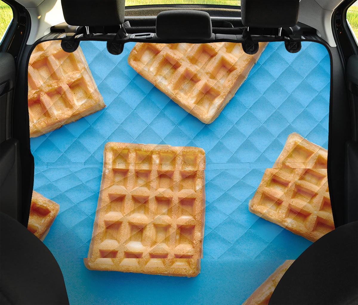 Fresh Waffles Print Pet Car Back Seat Cover