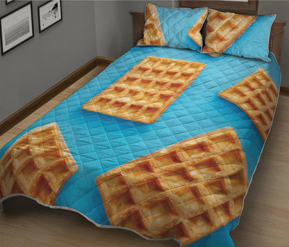 Fresh Waffles Print Quilt Bed Set
